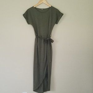 Hi-lo wrap dress